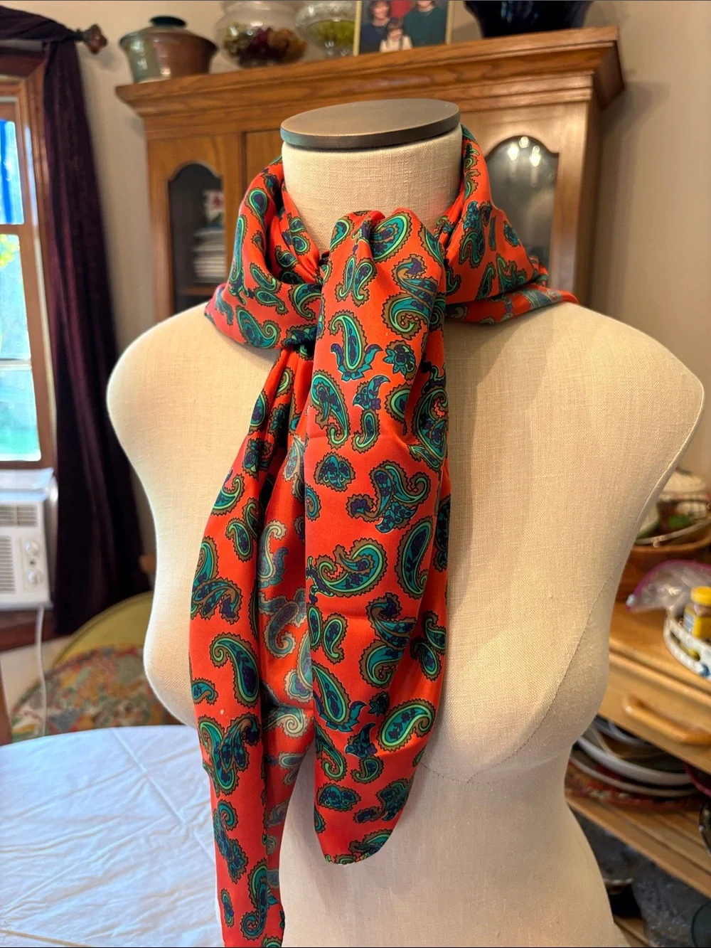 Vintage Pure silk by Mary Jane vibrant paisley scarf